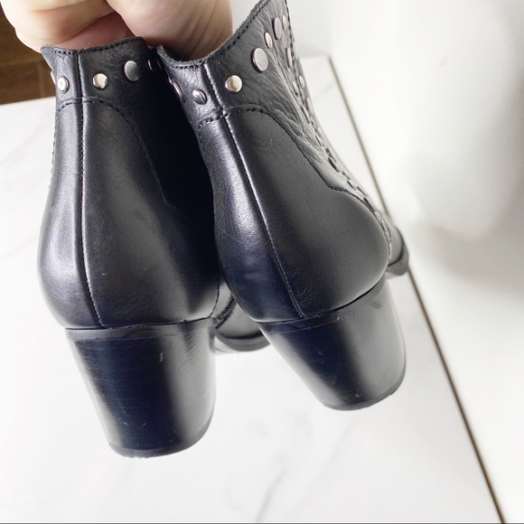 Marc Fisher Black Stud Pointed Toe Booties 7.5 - Picture 10 of 11